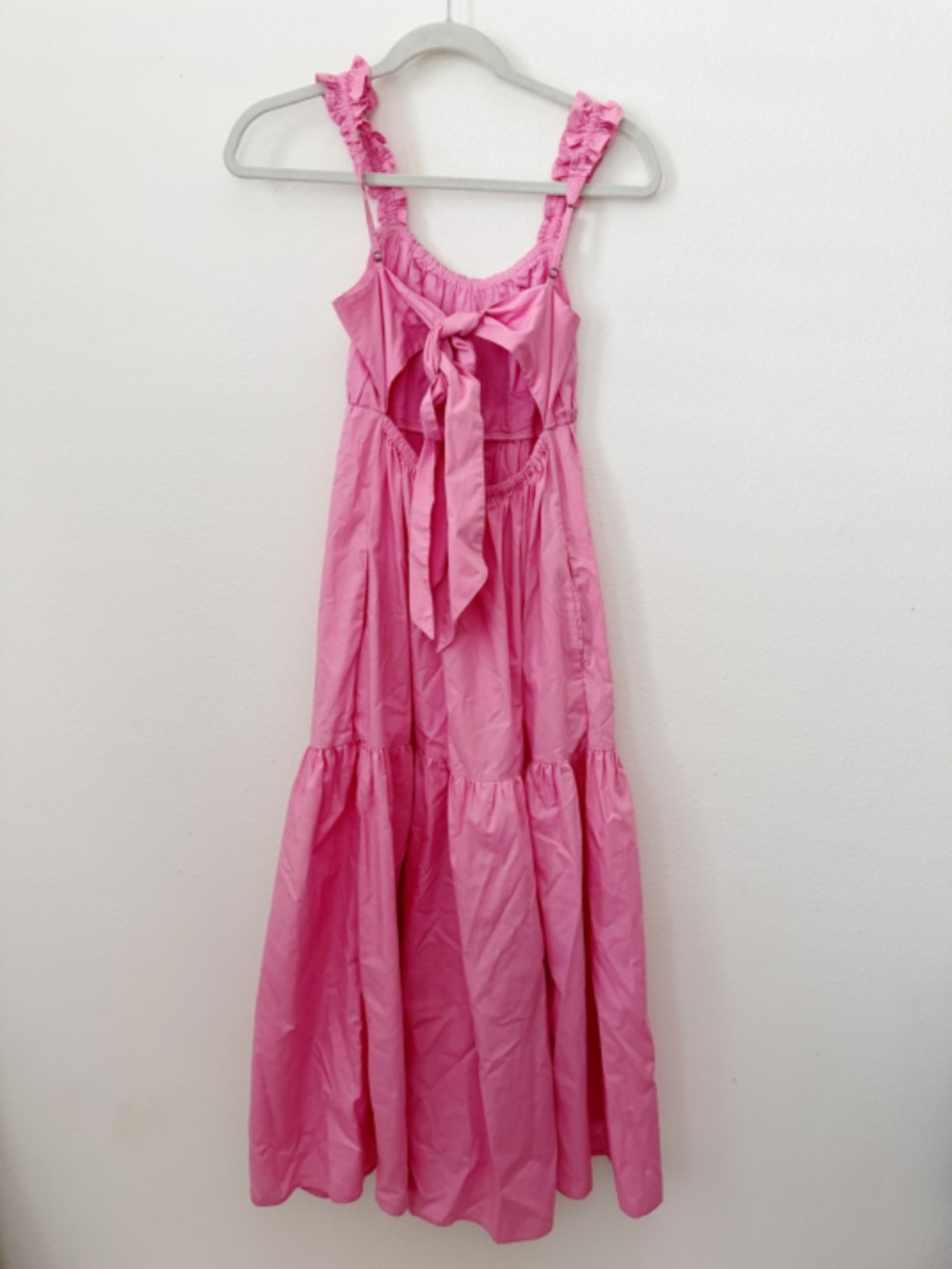 Abercrombie and Fitch Maxi tiered Cotton Dress Pink S - Picture 5 of 8